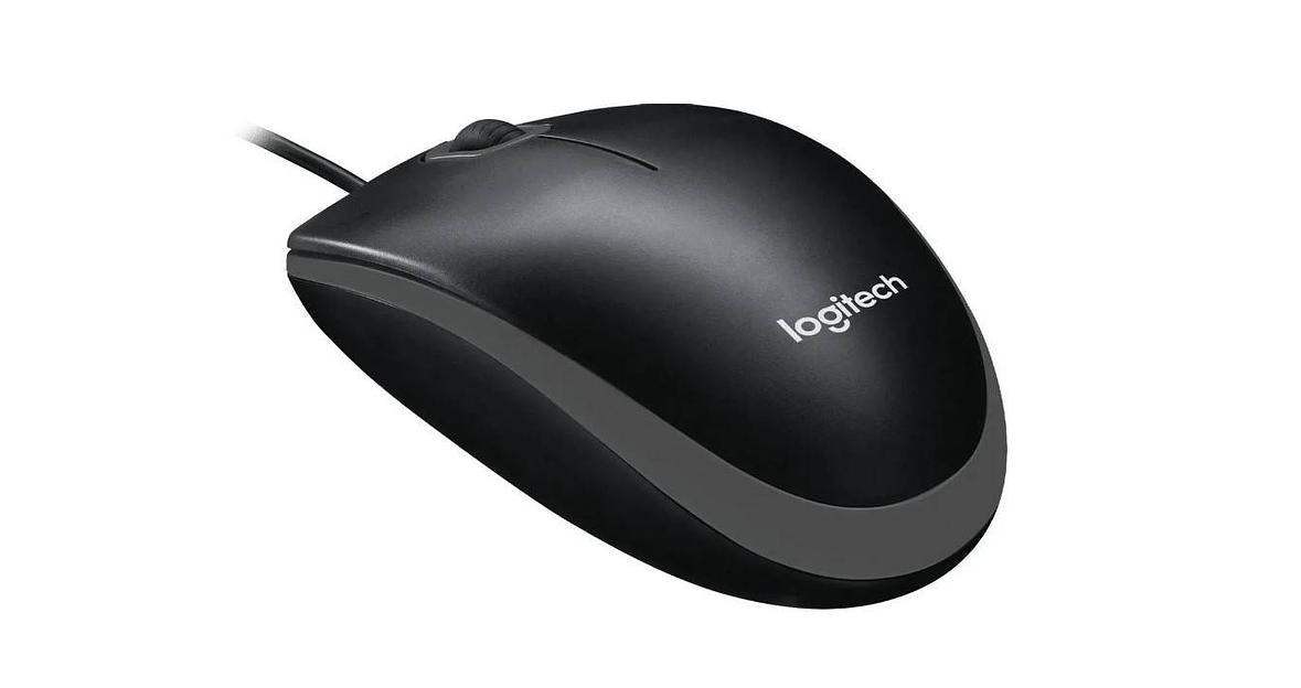 Logitech Мышь проводная B100 for business, оптическая, 1000 dpi, USB, кабель 1,8 м, чёрный. 910-003357 фото 1