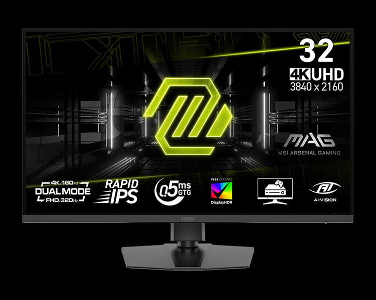 MSI MPG 31.5" 322URDF E16 черный {IPS 3840x2160 160Hz-320Hz 0.5ms 400cd 2xHDMI DisplayPort 2xUSB Tilt Swiv HAS Pivot Internal Vesa} [9S6-3DD89T-012] фото 1