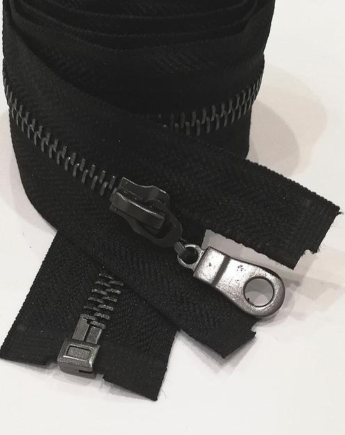 Молния металл №5 80см. 1зам. Черный темный зуб фото 1