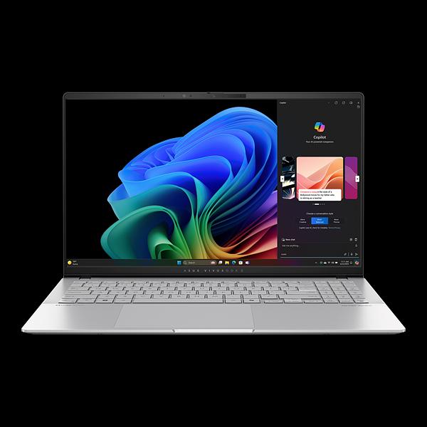Ноутбук ASUS Vivobook S 15 OLED S5507QA-MA013W Snapdragon® X Plus X1P 42 100 3.4GHz LPDDR5X 16GB 1TB PCIE G4 SSD 15.6" 3К (2880 x 1620) OLED 120Hz WIN11 HOME Cool Silver (90NB14Q2-M00B40) фото 1