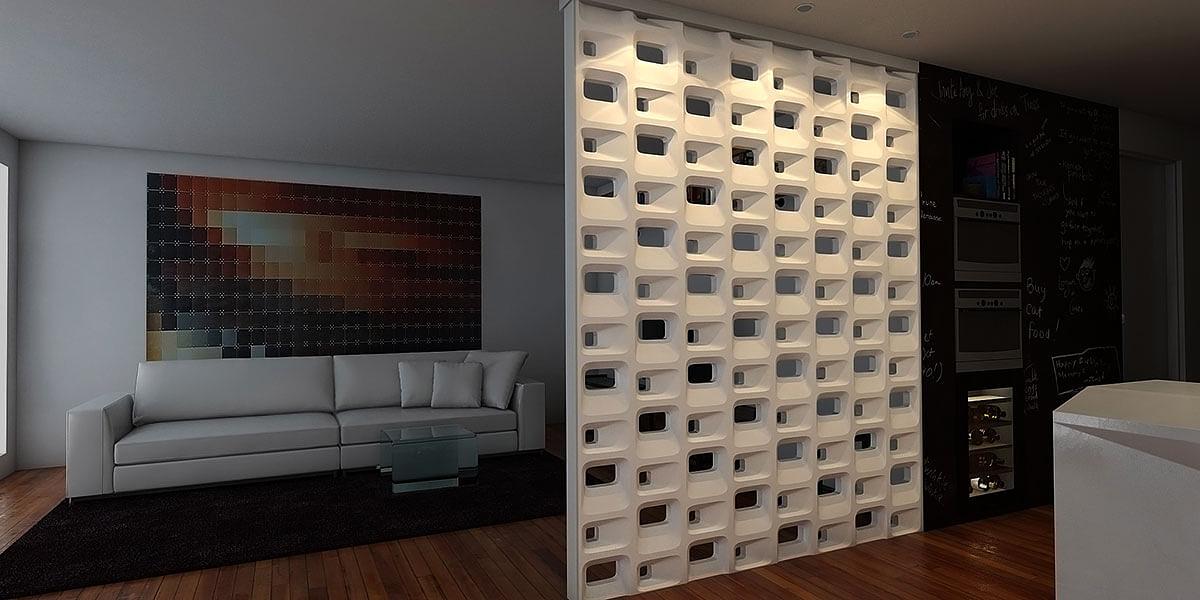 Блоки 3D гипсовые для перегородок «Модель 01» 400х500х100 мм фото 2