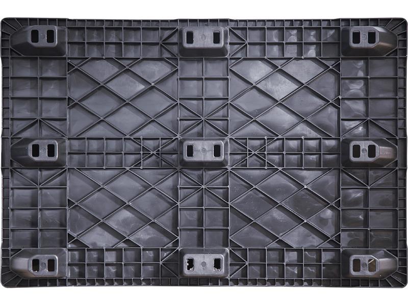 Паллет 1200х800х130 мм (сплошной на 9 ножках) черный фото 3