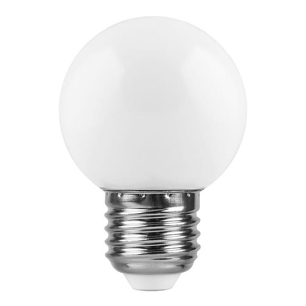 Лампа светодиодная LED 1вт Е27 белый 2700К (шар) фото 2