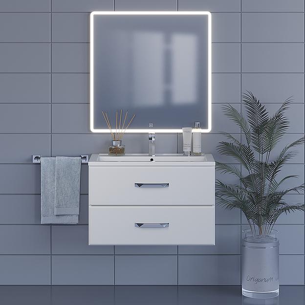 Тумба с раковиной для ванной Uperwood Foster 80 см, подвесная, белая фото 3