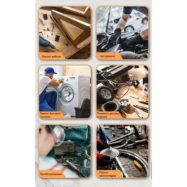 Ключи Deli Разводной ключ «Home Series Black" Deli HT1508 200мм, эксклюзивный дизайн, рукоятка из высококачественного софттач пластика фото 5