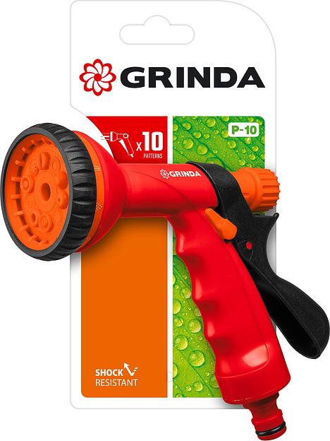 GRINDA P-10, 10 режимов, курок сзади, пластиковый, поливочный пистолет (8-427373) фото 3