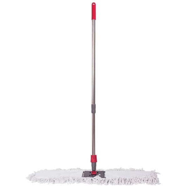 Швабра-рамка 80 см, телескопический черенок из нержавеющей стали 125 см, МОП хлопок, ЛАЙМА (603604) фото 1