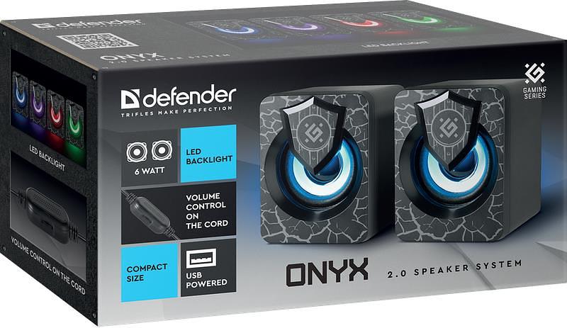 Defender Акустическая 2.0 система Onyx 6Вт, подсветка, питание от USB фото 8