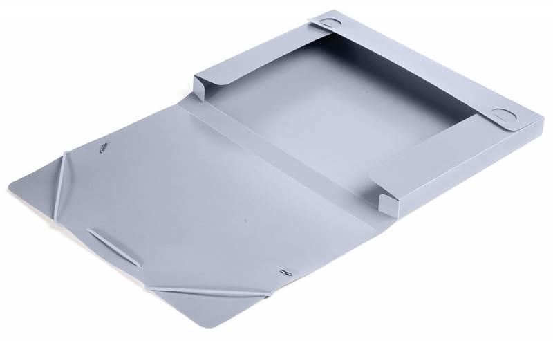 Папка-короб на резинке Бюрократ -BA25/05GREY пластик 0.5мм корешок 25мм A4 серый фото 2