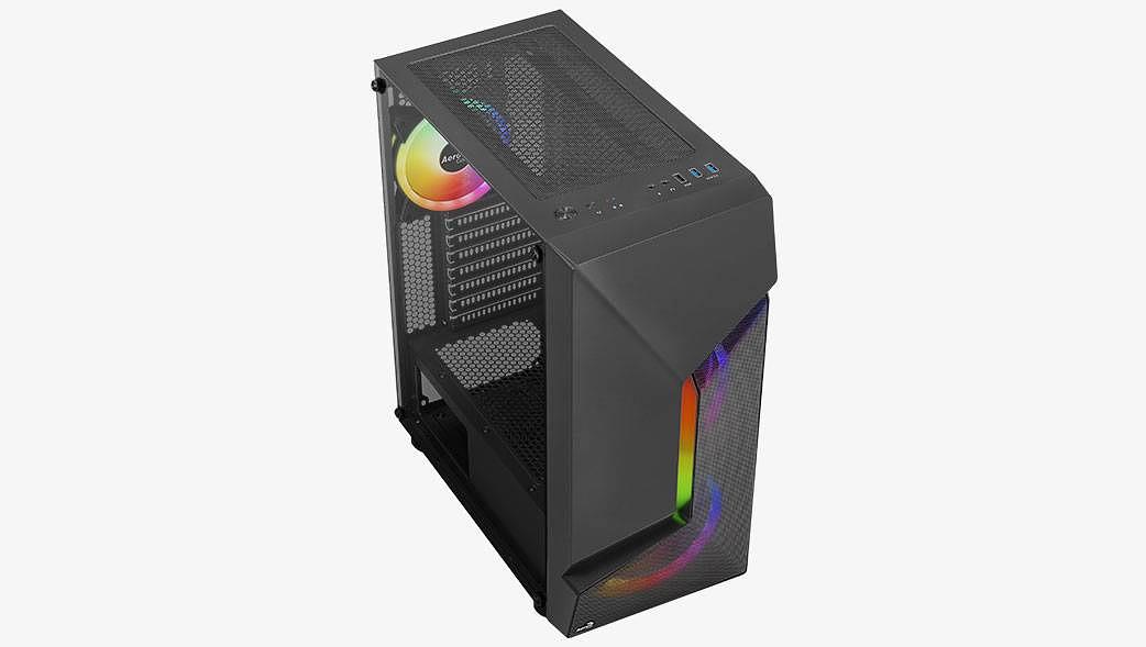 Корпус MidiTower AEROCOOL SCAPE-G-BK-v2 black (4711099471546) (без блока питания) фото 3