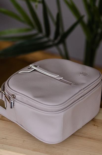 Сумка-рюкзак 2в1 светло-серая, кремовая опт фото 6