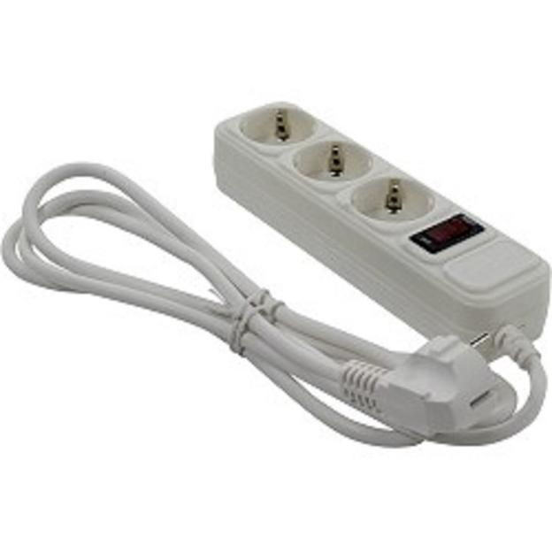 Exegate EX221178RUS Сетевой фильтр Exegate SP-3-1.8W (3 розетки, 1.8м, евровилка, белый) фото 1