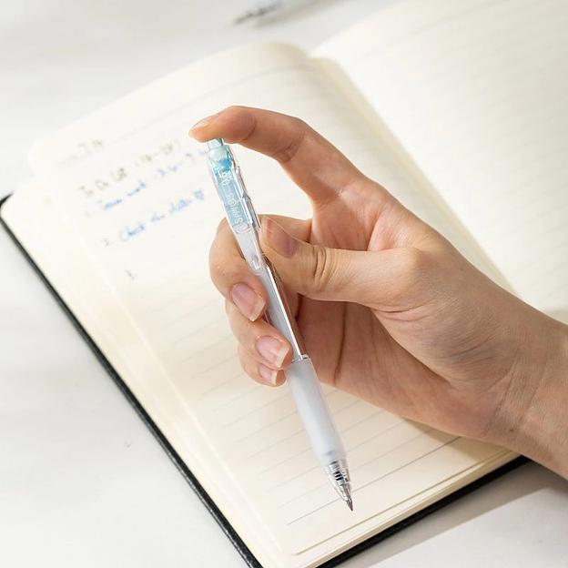 Ручка гелев. Deli Smoos EG057-BL син. черн. (12шт) линия 0.5мм фото 4