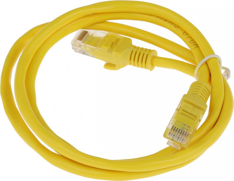 Патч-корд PP12-1M/Y 1000G UTP 4 пары cat5E CCA molded 1м желтый RJ-45 (m)-RJ-45 (m) фото 2