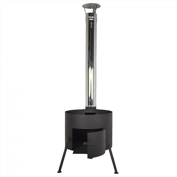 Печь для казанов 22 литра с нержавеющим дымоходом опт фото 2