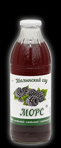 Ягодно-фруктовый морс «Ежевика» в стеклянной бутылке, 1 л, опт фото 1