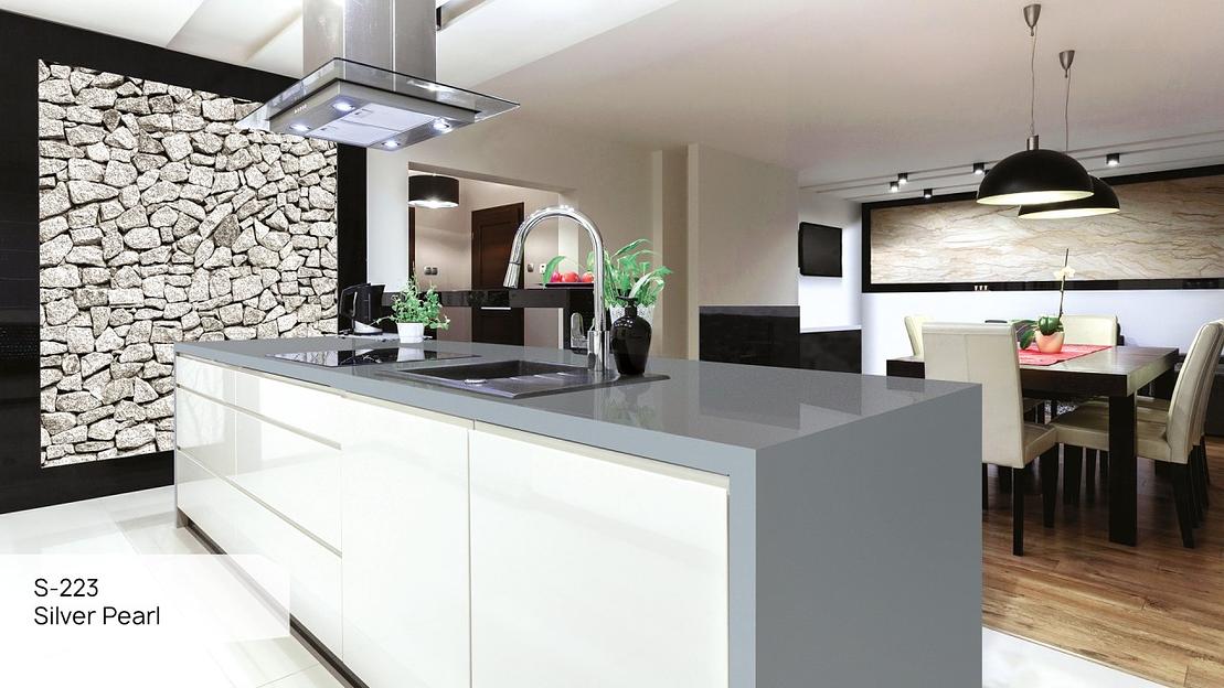 Кварцевый камень Grandex «S-223 Silver Pearl» ОПТ фото 3