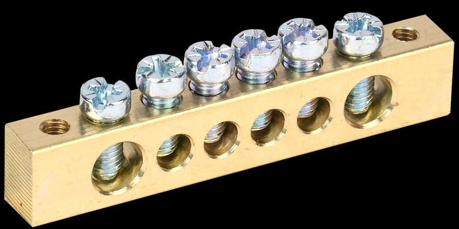 Шина PEN земля-ноль 8х12мм 6/2 (6групп/крепеж по краям) фото 1