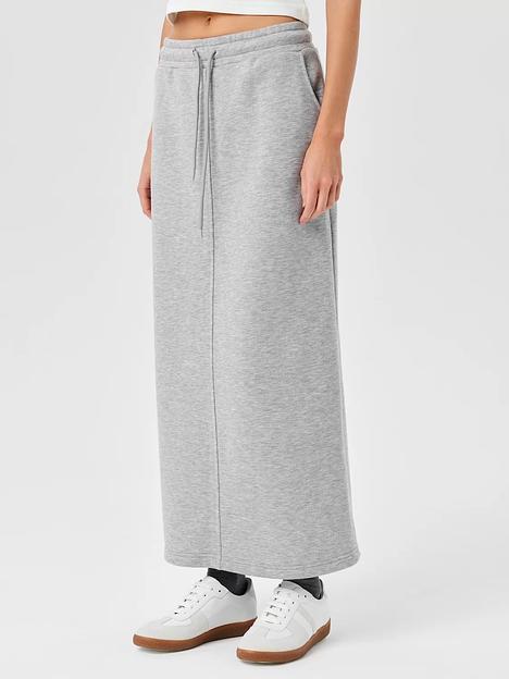 Юбка трикотажная с разрезом, серый, опт фото 1