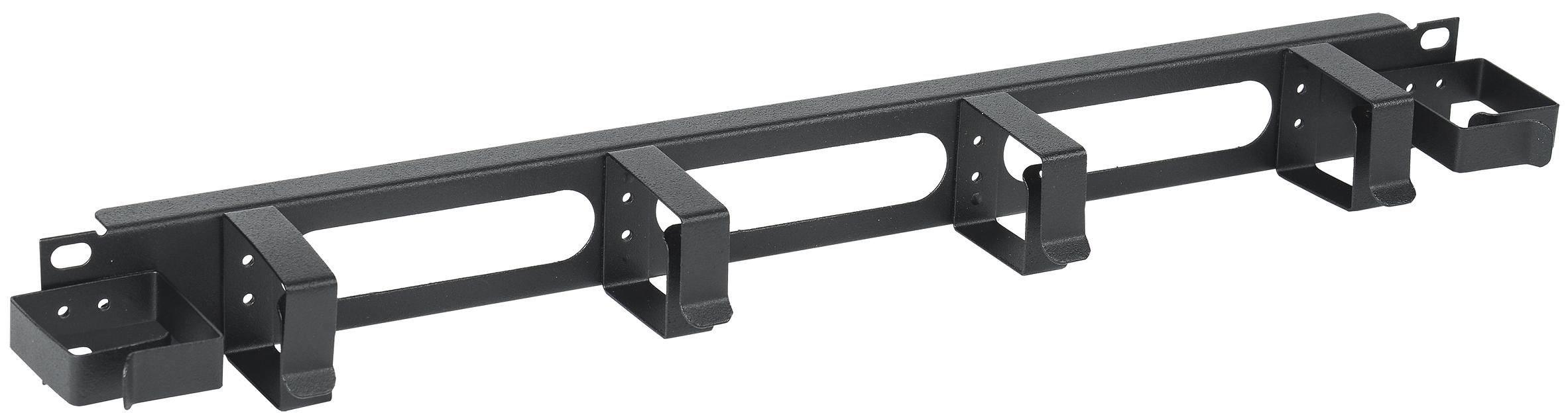 ITK Кабельный органайзер 1U 2 боковых горизонт. и 4 вертик. кольца, черный ITK CO05-1M6R фото 1