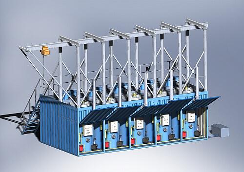 Модуль пиролиза контейнерное исполнение 5 печей фото 2