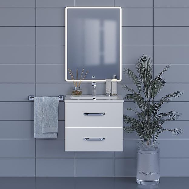 Тумба с раковиной для ванной Uperwood Foster 60 см, подвесная, белая фото 3