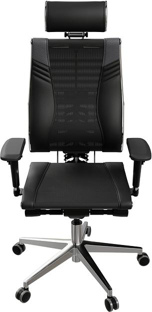 Кресло руководителя Метта Yoga 4DT B2-15D - YM93+Infinity+carbon черный сетка/кожа с подголов. крестов. алюминий хром (комплект 1шт) фото 4