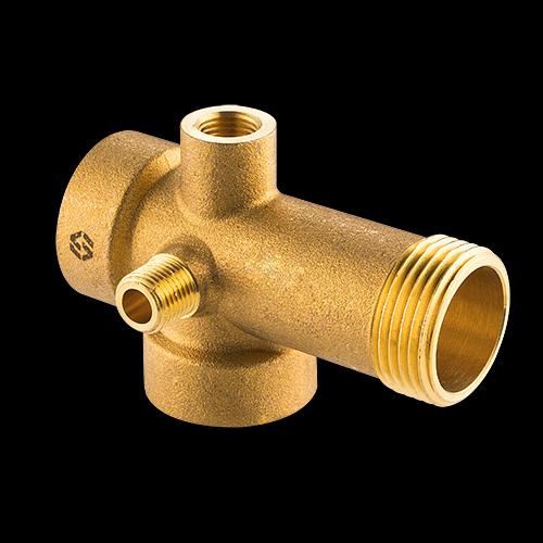 Пятиходовой переходник для насосной станции 1'x1'x1'x1/4'x1/4'x92 мм фото 1