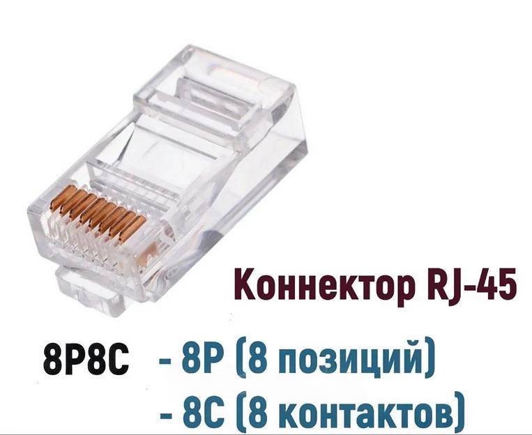 UTP коннектор RJ-45 Cat 5e 8P8С ОПТ  фото 1
