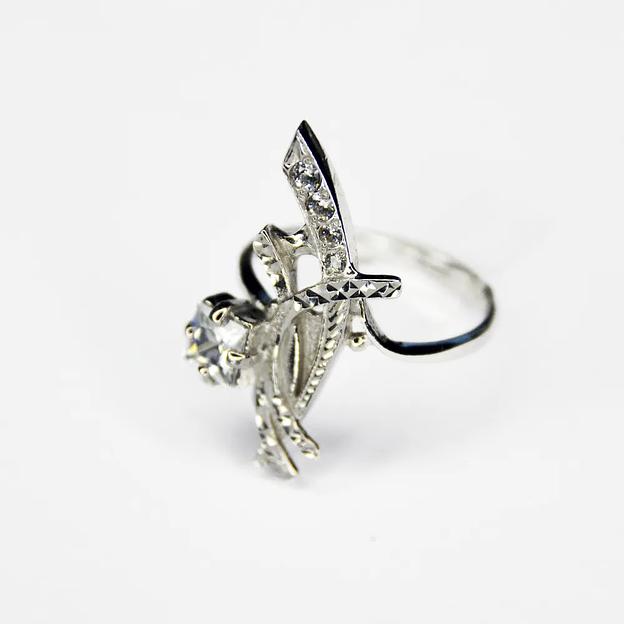 Silver Moon Кольцо серебро 925 родированное с фианитом фото 1