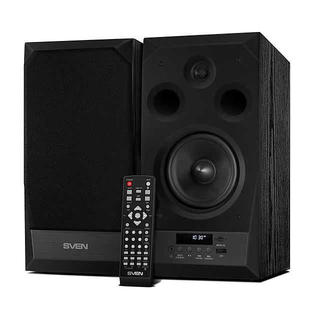 SVEN MC-20, чёрный, акустическая система 2.0, мощность 2x45Вт (RMS), FM-тюнер, USB/microSD, дисплей, пульт ДУ, Bluetooth, Optical SVEN MC-20 (SV-014438) фото 1