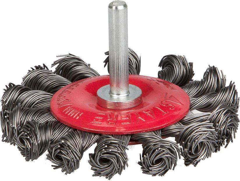 Щетка дисковая по дер./мет. Stayer 35115-075_z01 d=75мм d(посад.)=6мм (дрели) фото 1