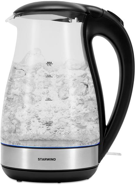Чайник электрический Starwind SKP3039 1.7л. 2200Вт черный (корпус: стекло) фото 3