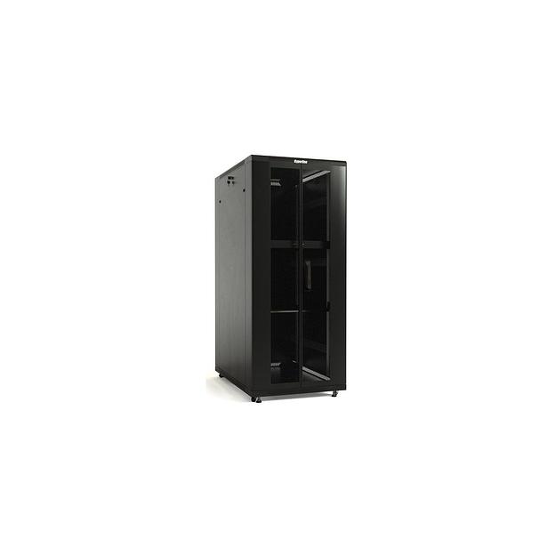 Шкаф серверный Hyperline TTBR-4262-DD-RAL9004 напольный, перфорированная двустворчатая передняя дверь, 42U, 600x2055x1200 мм фото 1