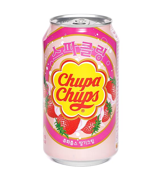 Напиток безалкогольный сильногазированный «Chupa Chups Sparkling Strawberry» 345 мл ОПТ фото 1