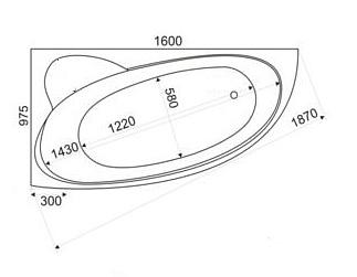 Мраморная ванна Castone «Диана» левосторонняя фото 9