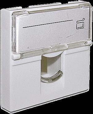 Вставка Lanmaster с штрокой (LAN-SIP-23L-WH) 1xKeystone Mosaic белый упак:1шт фото 1