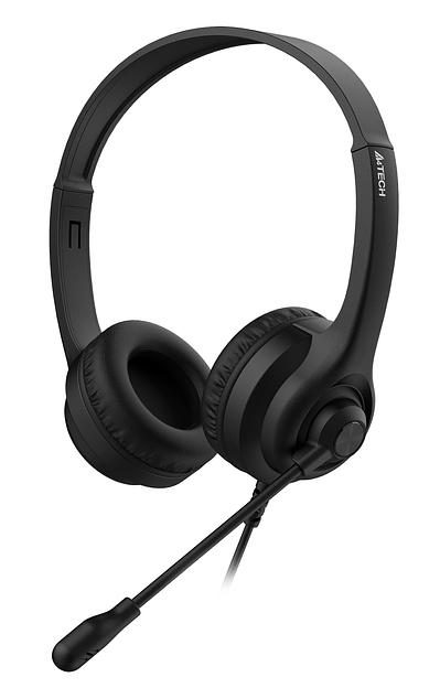 Наушники с микрофоном A4Tech HS-8i черный 1.8м накладные оголовье фото 1