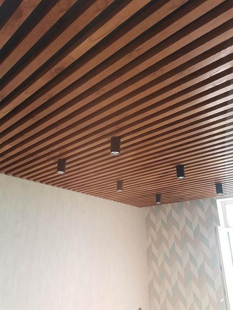 Комплект реечного потолка 20м2 (в цвете дерева) фото 2