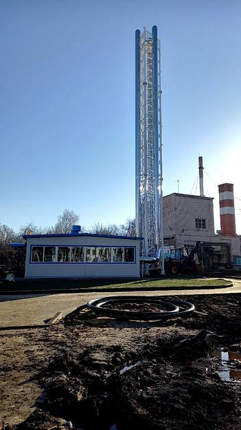 Дымовая труба 27 м с тремя газоходами ДУ500 фото 1