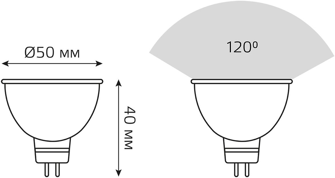 Лампа светодиодная Gauss Elementary 13511 11Вт цок.:GU5.3 софит 180B св.свеч.бел.теп. MR16 (упак.:10шт) фото 7