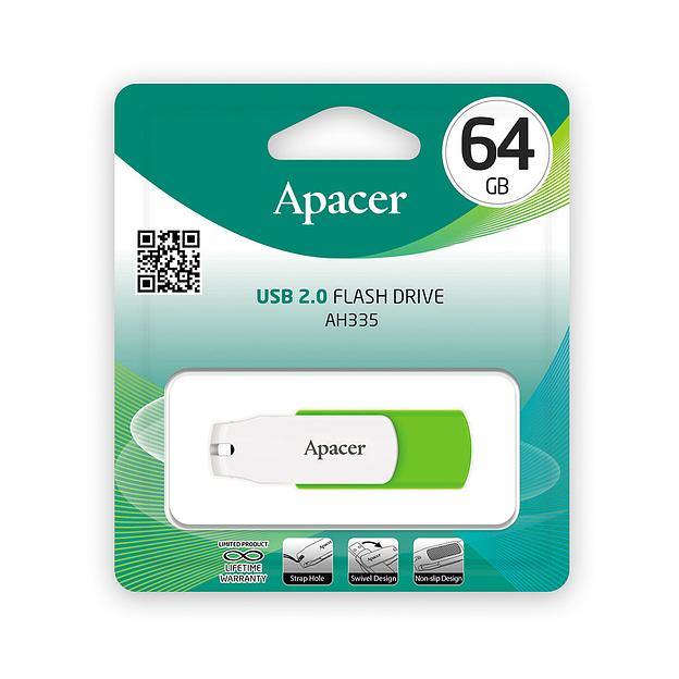 USB Флэш  Apacer  AH335  AP64GAH335G-1  64GB  USB 2.0  Зеленый фото 2