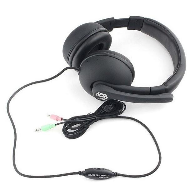 Gembird MHS-G220, код "Printbar", черный, soft touch,регулировка громкости, каб 2м фото 1