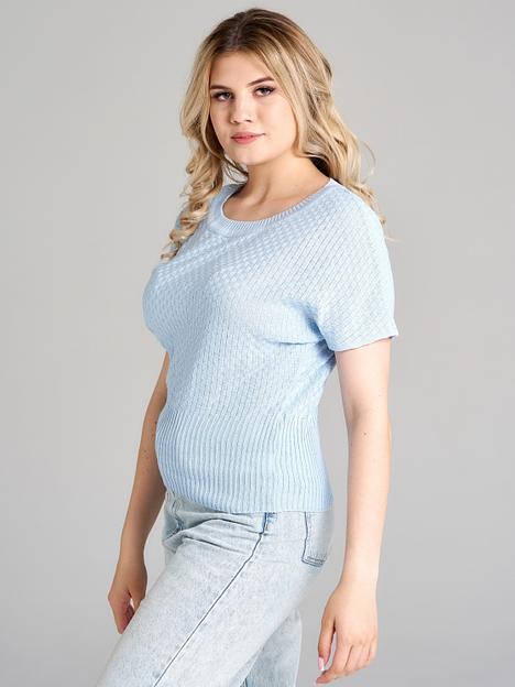 Кофта Вафелька голубой 46-48, 50-52, 54-56 ОПТ фото 2