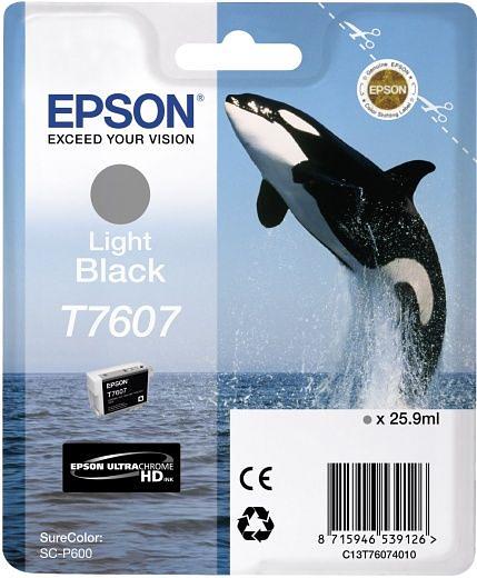 Картридж струйный Epson T7607 C13T76074010 светло-серый (10000стр.) (25.9мл) для Epson SureColor SC-P600 фото 1