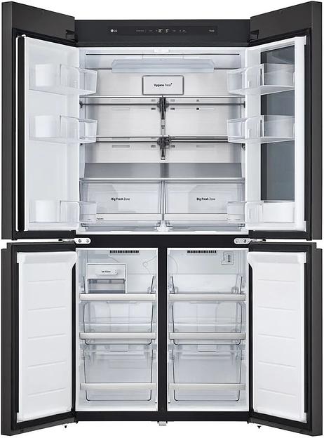 Холодильник LG GR-X24FQEKM бежевый/черный (трехкамерный) фото 3