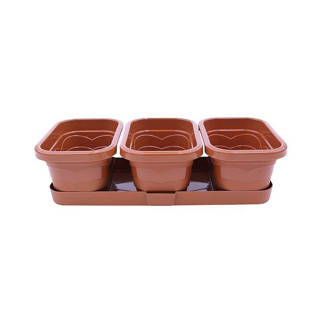 Цветочное трио "Валенсия", 3*1,1л, терракот фото 1