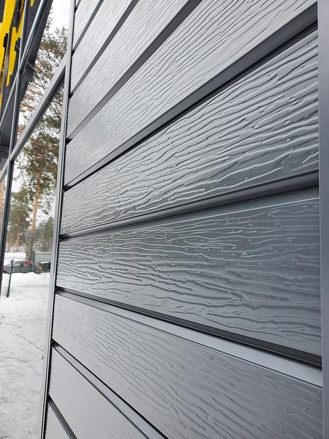 Металлический сайдинг «Евробрус с тиснением» цвет RAL 7024 фото 2