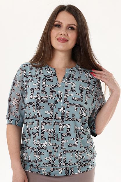 Блузка женская  3055-22/03/Мятный, леопардовый  фото 1