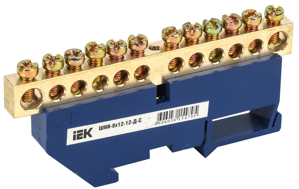 Iek YNN10-812-12D-K07 Шина N "ноль" на DIN-изол ШНИ-8х12-12-Д-С ИЭК фото 1